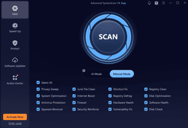 Advanced SystemCare-Manual Mode
