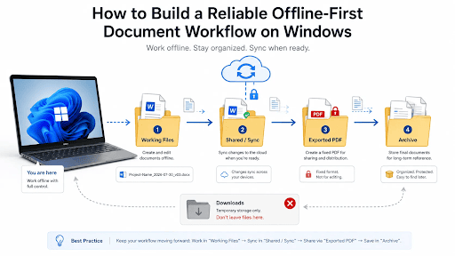 Separate Working Files, Shared Files, and Archives