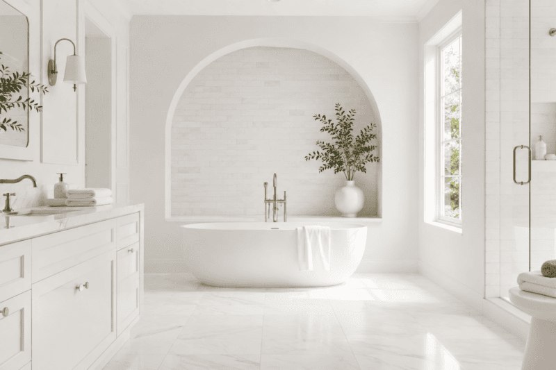 Why All-White Bathrooms Are Making a Comeback